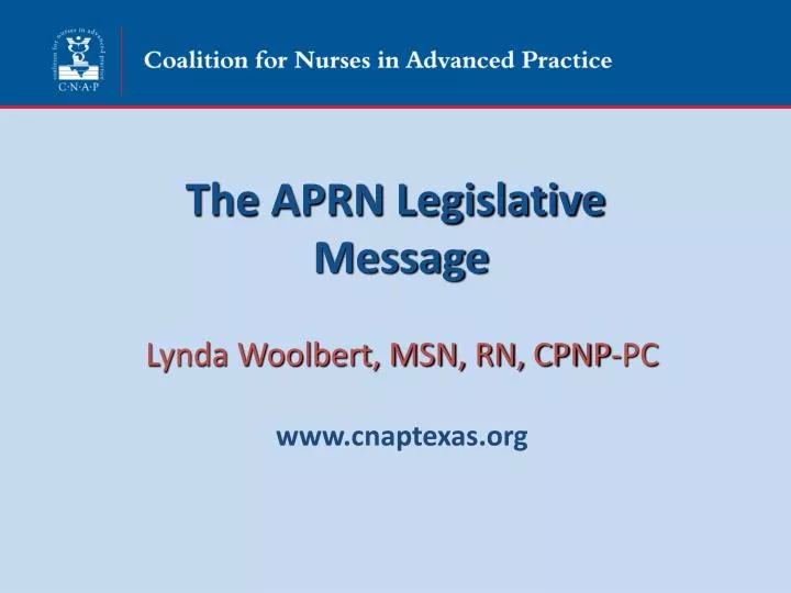 the aprn legislative message