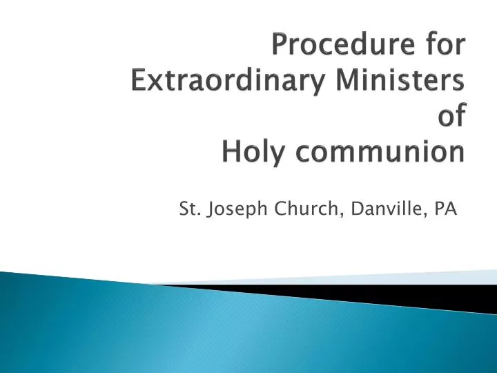 procedure for extraordinary ministers of holy communion