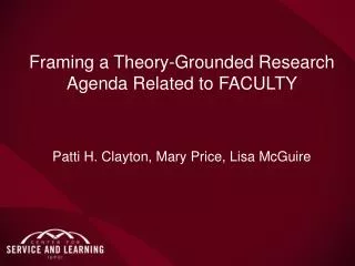 Framing a Theory-Grounded Research Agenda Related to FACULTY