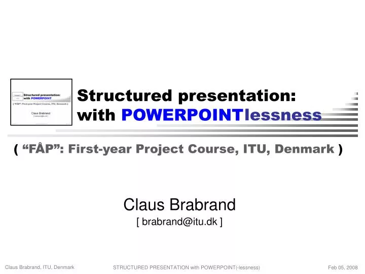 structured presentation with powerpoint