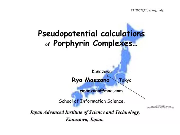 pseudopotential calculations of porphyrin complexes