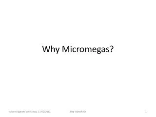 Why Micromegas ?