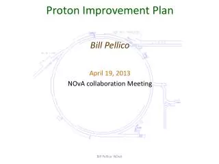 Proton Improvement Plan Bill Pellico April 19, 2013 NOvA collaboration Meeting