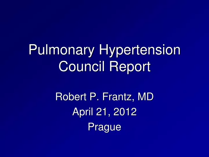 pulmonary hypertension council report