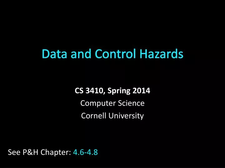 data and control hazards