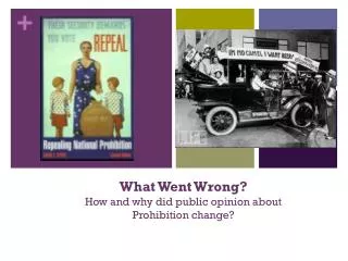 What Went Wrong? How and why did public opinion about Prohibition change?