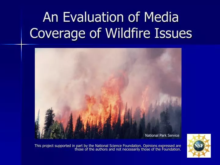 an evaluation of media coverage of wildfire issues