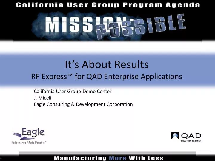 it s about results rf express for qad enterprise applications