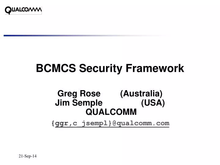 bcmcs security framework