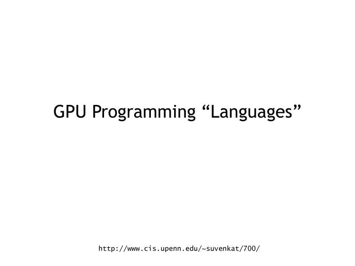 gpu programming languages