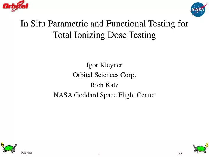 in situ parametric and functional testing for total ionizing dose testing