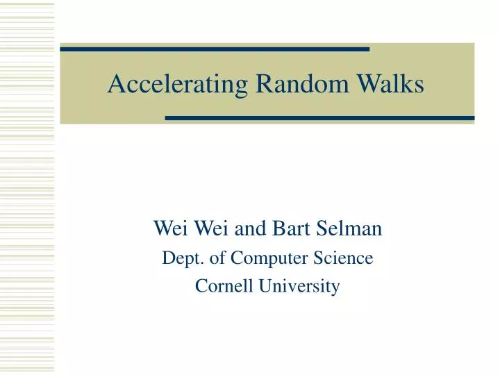 accelerating random walks