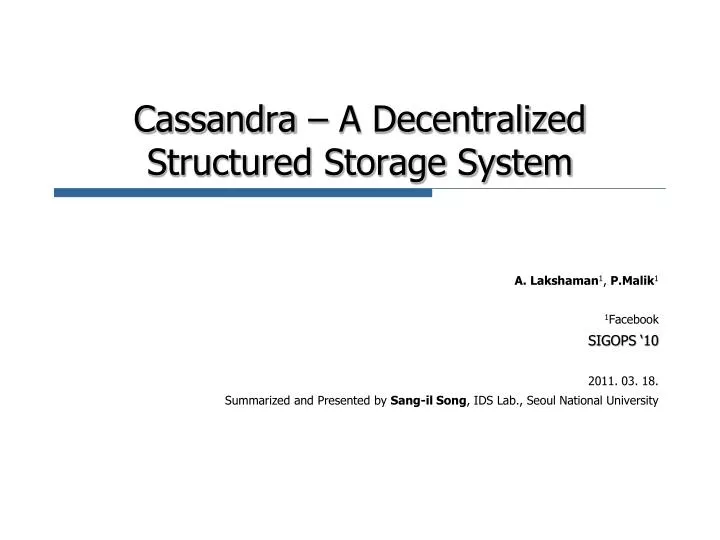 cassandra a decentralized structured storage system