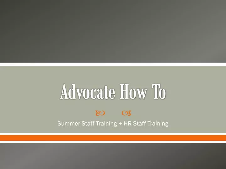 advocate how to
