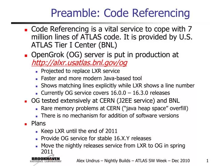 preamble code referencing