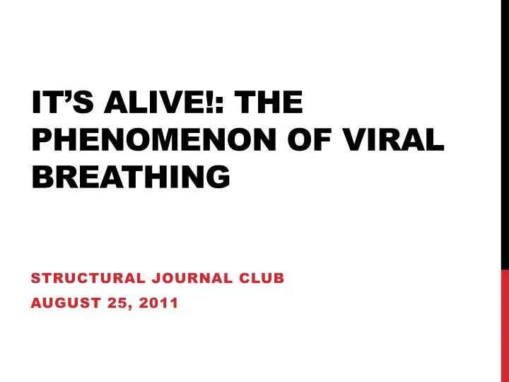 it s alive the phenomenon of viral breathing