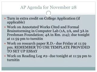 AP Agenda for November 28