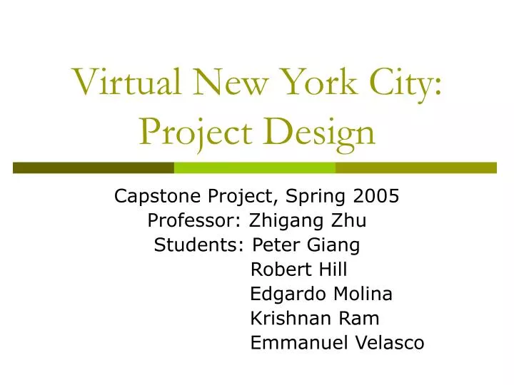 virtual new york city project design