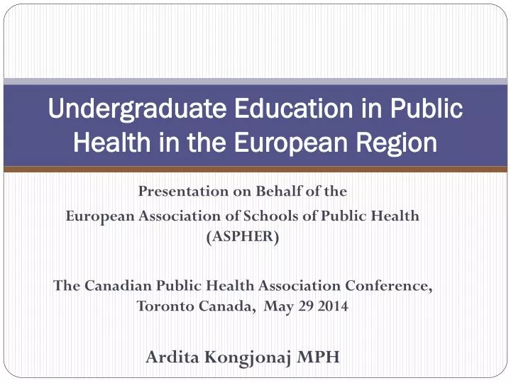 undergraduate education in public health in the european region