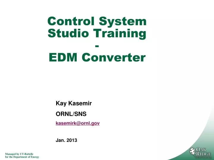 control system studio training edm converter
