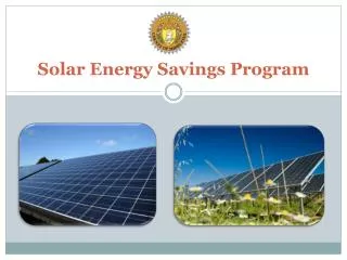 Solar Energy Savings Program