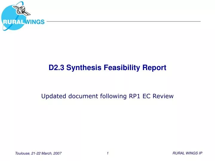 d2 3 synthesis feasibility report