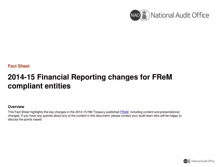 2014 15 financial reporting changes for frem compliant entities