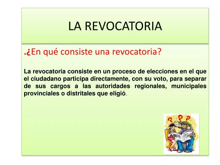 la revocatoria