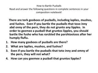 How to Bartle Puzballs ONLY