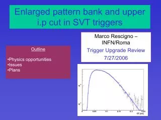 Enlarged pattern bank and upper i.p cut in SVT triggers