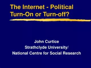 The Internet - Political Turn-On or Turn-off?