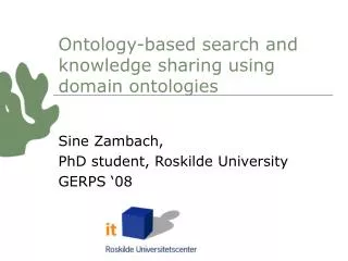 Ontology-based search and knowledge sharing using domain ontologies