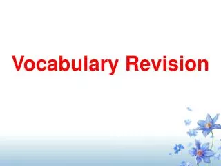 Vocabulary Revision