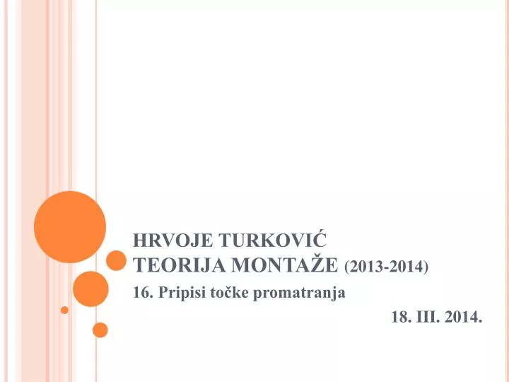 hrvoje turkovi teorija monta e 20 13 201 4