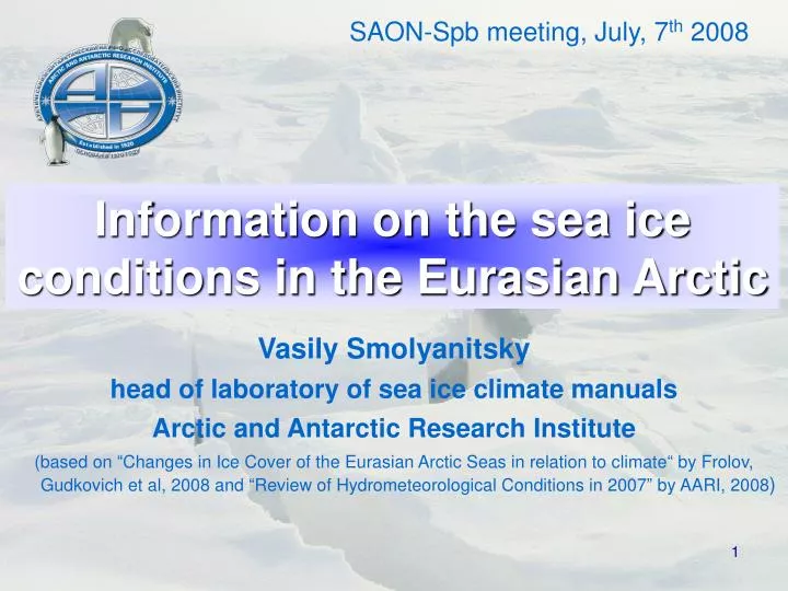 information on the sea ice conditions in the eurasian arctic