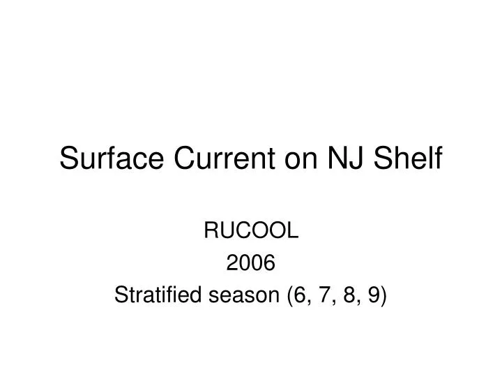 surface current on nj shelf