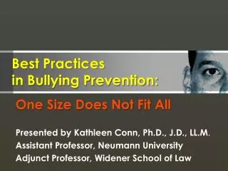 Best Practices in Bullying Prevention:
