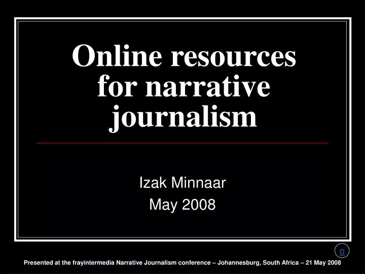 online resources for narrative journalism
