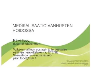 medikalisaatio vanhusten hoidossa