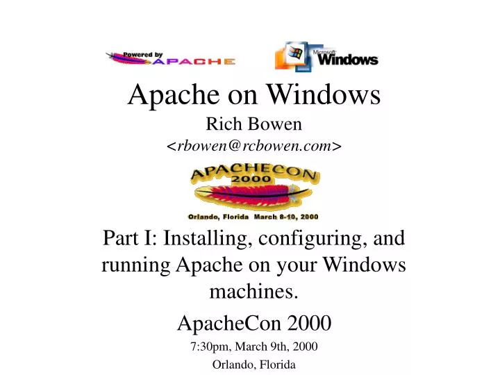 apache on windows rich bowen rbowen@rcbowen com