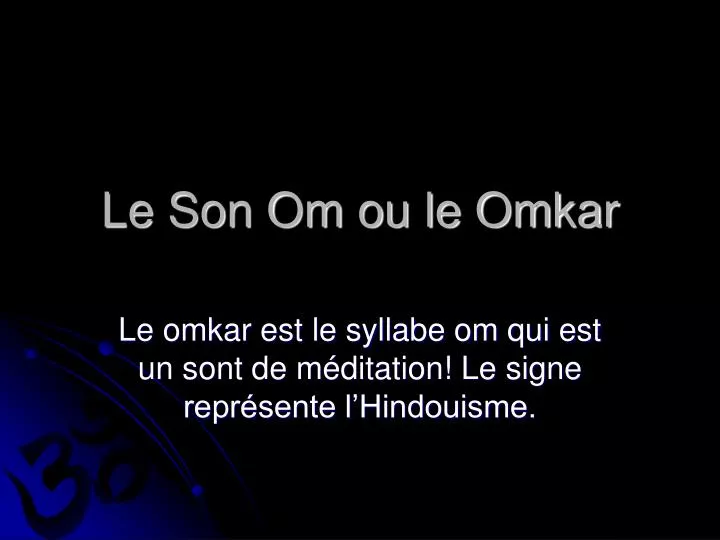 le son om ou le omkar