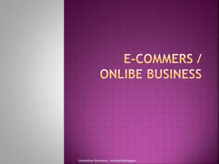 e commers onlibe business