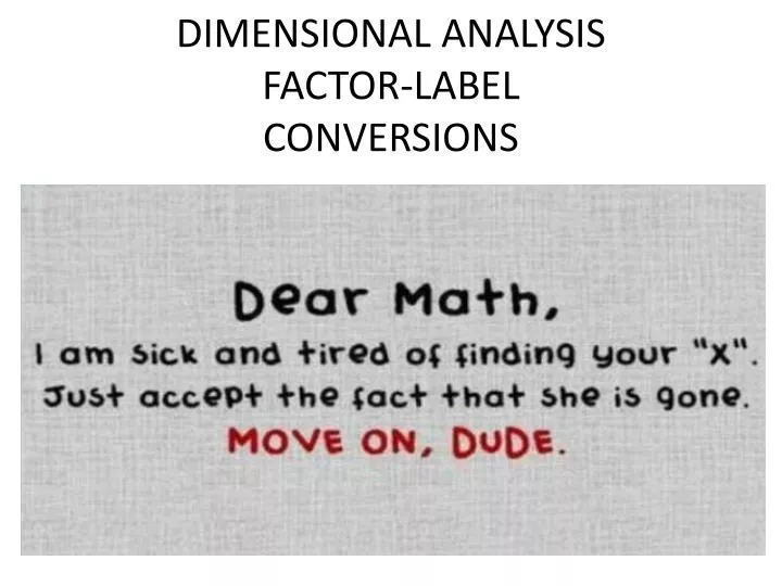 dimensional analysis factor label conversions