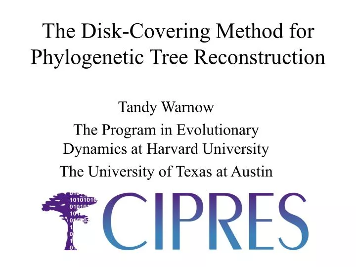 the disk covering method for phylogenetic tree reconstruction