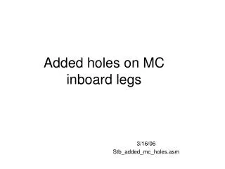 Added holes on MC inboard legs