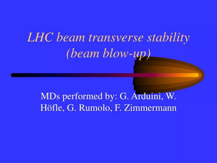 lhc beam transverse stability beam blow up