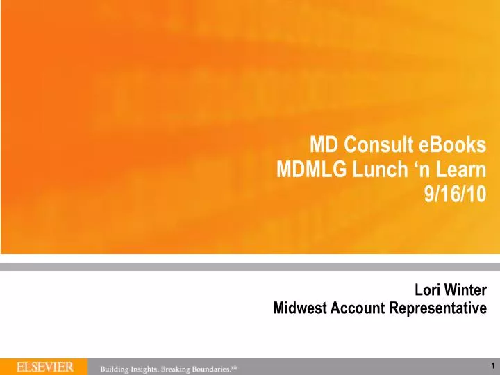 md consult ebooks mdmlg lunch n learn 9 16 10 lori winter midwest account representative