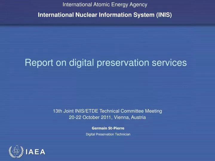 report on digital preservation services