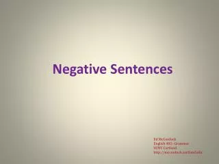 Negative Sentences