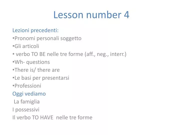 lesson number 4